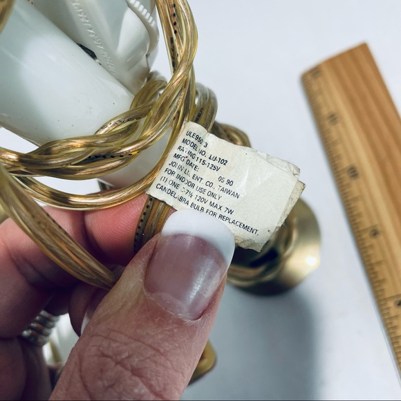 Vintage white & brass Christmas holiday window lights - Picture 8 of 12